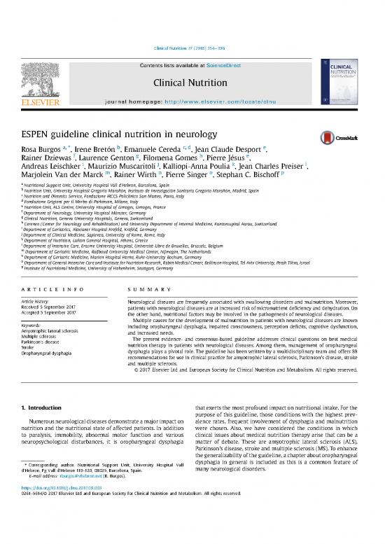 picture Nutrition Therapy Pdf 146504 | Espen Guideline Clinical Nutrition In Neurology