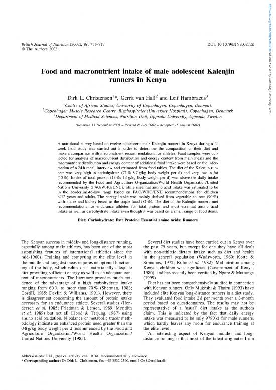 picture_Nutrition Therapy Pdf 147928 | Food And Macronutrient Intake Of Male Adolescent Kalenjin Runners In Kenya
