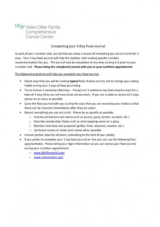 picture Nutrition Therapy Pdf 147401 | Food Journal Net Wellnessclinic