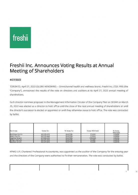 picture_Freshii In Announces Voting Results At Annual Meeting Of Shareholders 2022
