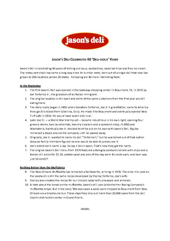 picture_Restaurant Pdf 146132 | Jason S Deli 40th Anniversary Fun Facts 1086395903
