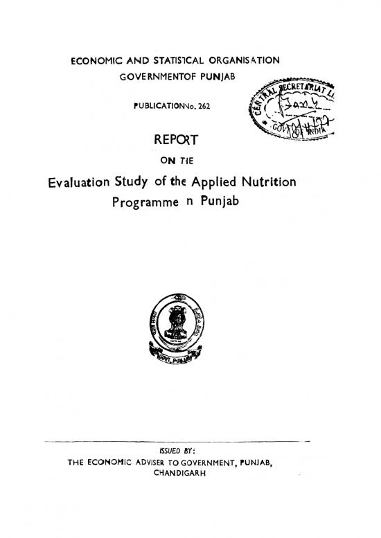 picture1_Applied Nutrition Pdf 146763 | Report On The Evaluation Study Of The Applied Nutrition Programme In Punjab Vb Csl Io034375