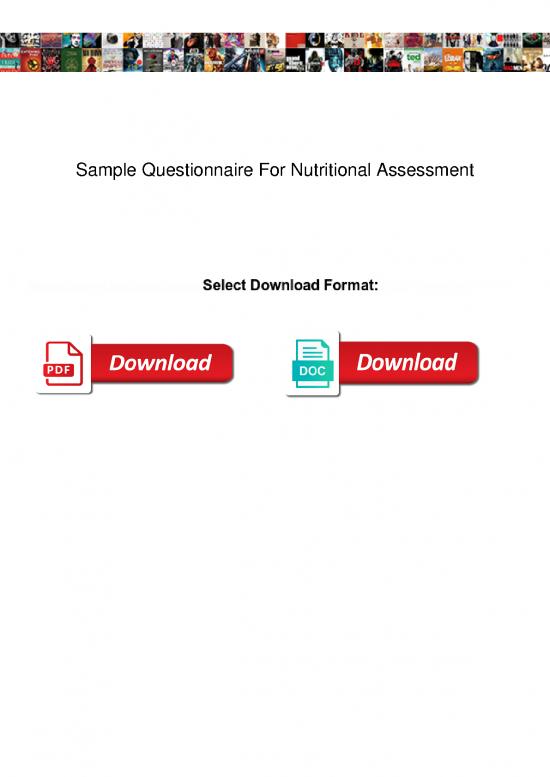 picture Public Nutrition Pdf 146040 | Sample Questionnaire For Nutritional Assessment
