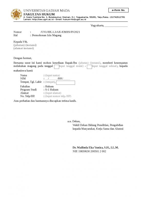 picture Contoh Cv Magang Mahasiswa Doc 13726 | 10 Permohonan Izin Magang E V2021