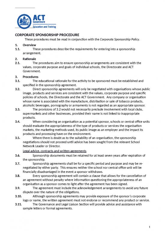 picture_Company Presentation Template 13983 | Corporate Sponsorship Procedures