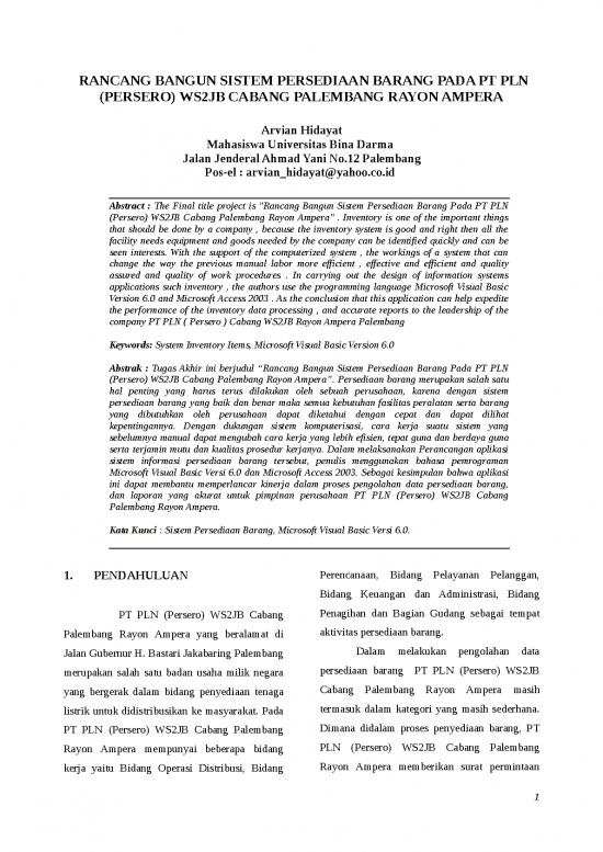 picture_Inventory Spread Sheet 14030 | Rancang Bangun Sistem Persediaan Barang Pada Pt Pln (persero) Ws2jb Cabang Palembang Rayon Ampera