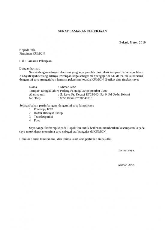 picture File - Daftar Riwayat Hidup Id 14153 | Surat Lamaran