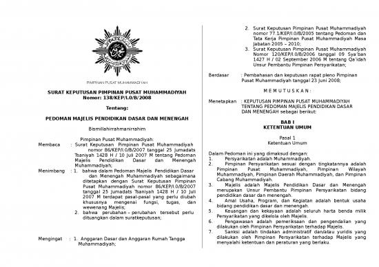 picture Surat Utusan Id 14346 | Keputusan Dikdasmen Pusat Muhammadiyah