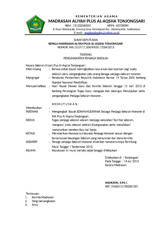 picture_Surat Utusan Id 14352 | Penjaga Madrasah