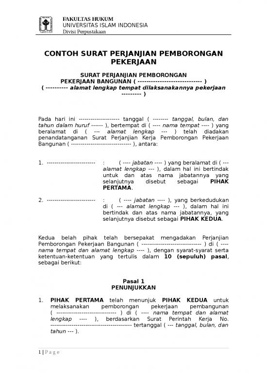 picture_Contoh Surat Perjanjian Pemorongan Pekerjaan Fh Uii