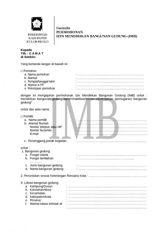 48473047575 Izin Mendirikan Bangunan (imb) | File - Izin Mendirikan ...