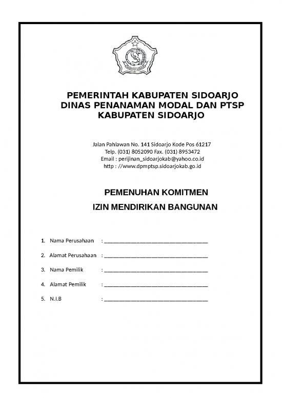 picture Formulir Komitmen Imb Baru | File - Izin Mendirikan Bangunan Id 15008