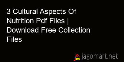 picture 3 Cultural Aspects Of Nutrition Pdf Files | Download Free Collection Files