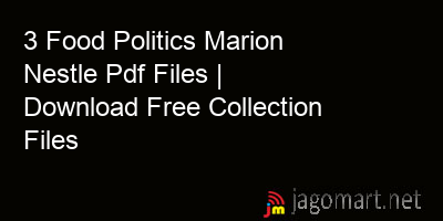 picture 3 Food Politics Marion Nestle Pdf Files | Download Free Collection Files