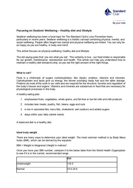 picture_Fuel Pdf 150522 | 3167952 Standard Club Seafarer Wellbeing Poster Physical Wellbeing Healthy Diet And Lifestyle