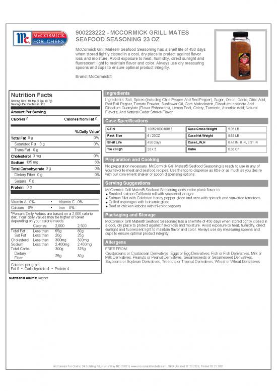 picture_Nutrition Facts Pdf Template 149053 | 900223222mccormickgrillmatesseafoodseasoning23oz