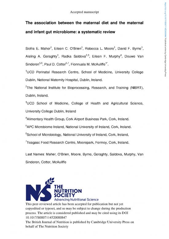 picture_Agricultural Pdf 149883 | Association Between The Maternal Diet And The Maternal And Infant Gut Microbiome A Systematic Review
