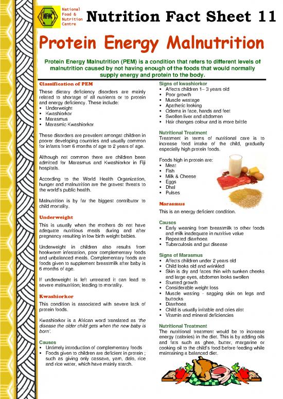 picture Nutrition Therapy Pdf 148444 | Fact Sheet 11 Protein Energy Malnutrition
