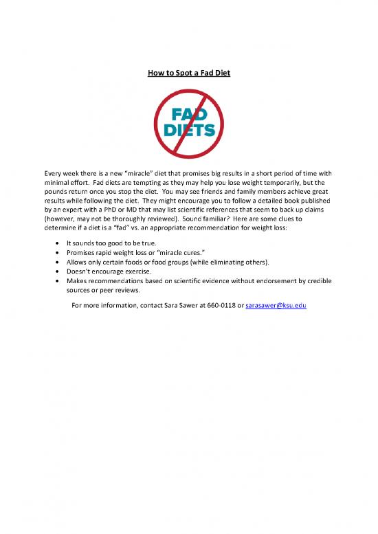 picture1_Fad Diet Pdf 150492 | Fad Diets