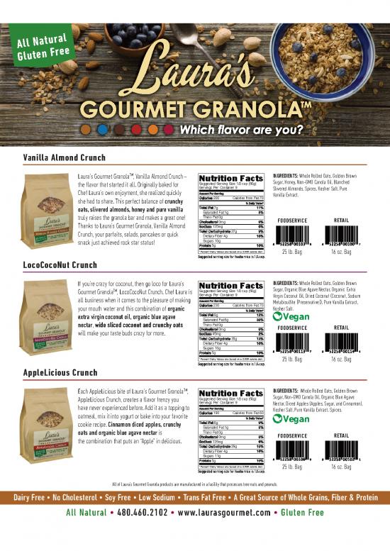 picture Gourmet Nutrition Pdf 148328 | Lauras Granola Nutrition 2018