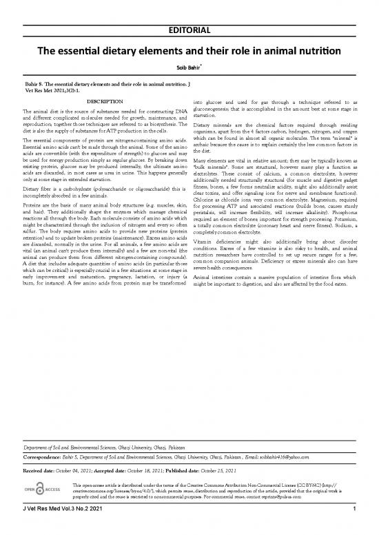 picture Protein Diet Pdf 148519 | The Essential Dietary Elements And Their Role In Animal Nutrition