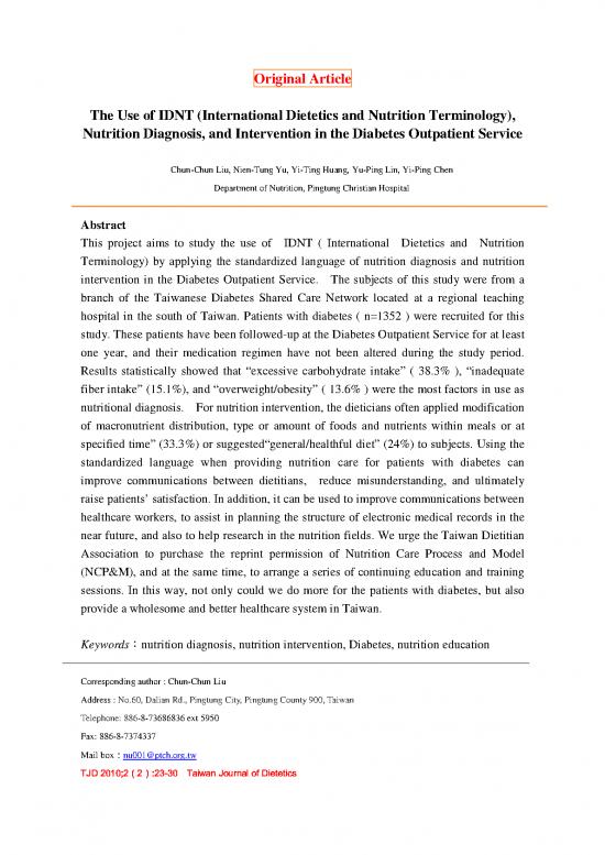 picture1_Nutrition Diagnosis Pdf 148782 | Tjd 2 2 2