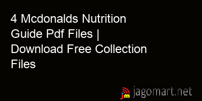 4 Mcdonalds Nutrition Guide Pdf Files | Download Free Collection Files