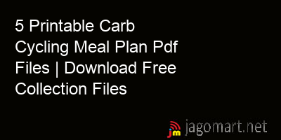 picture 5 Printable Carb Cycling Meal Plan Pdf Files | Download Free Collection Files