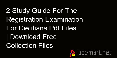 picture 2 Study Guide For The Registration Examination For Dietitians Pdf Files | Download Free Collection Files
