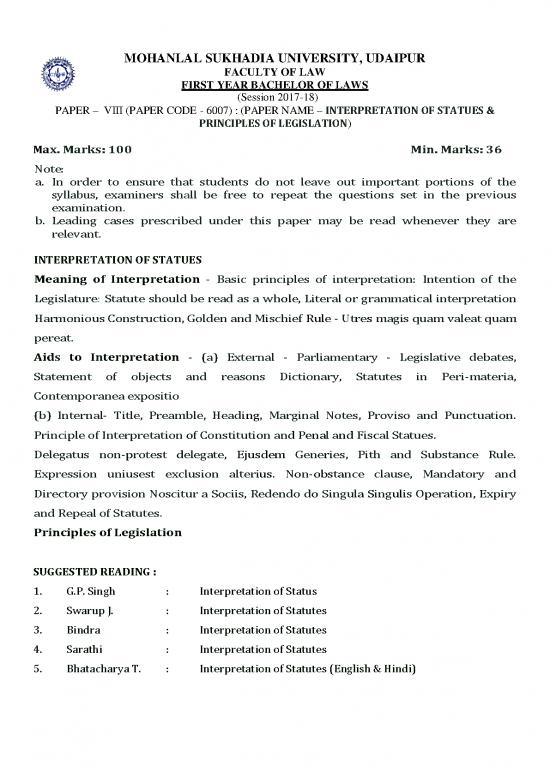 picture_1218 6007  Interpretation Of Statutes & Principles Of Legislation (old Scheme)