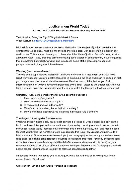 picture Justice Pdf 153071 | 9th And 10th Grade Summer Reading