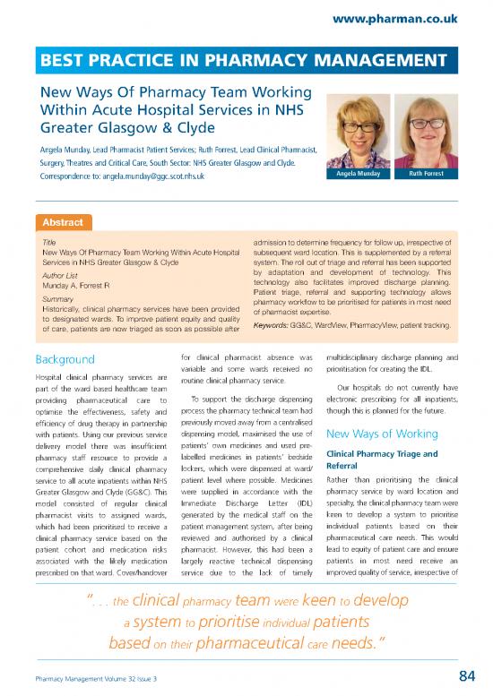 picture Pharmacy Pdf 152491 | Acute Hospital Services Pp84 87