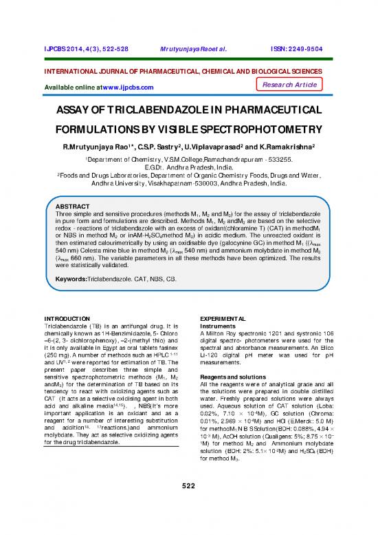 picture1_Pharmaceutical Formulations Pdf 152361 | Assay Of Triclabendazole In Pharmaceutical Formulations By Visible Spectrophotometry