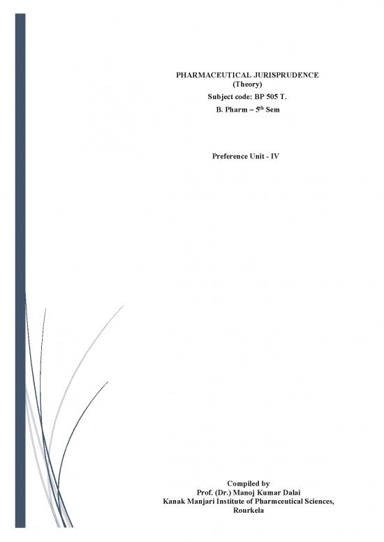 picture Pharmaceutical Jurisprudence Pdf 152375 | Bp505t Pj Unit Iv