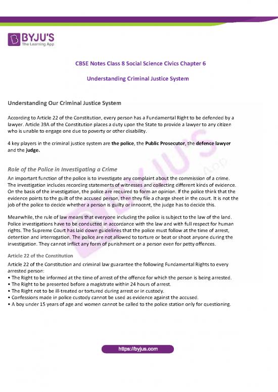 picture1_Social Justice Theory Pdf 152648 | Cbse Notes Class 8 Social Science Civics Chapter 6 Understanding Our Criminal Justice System