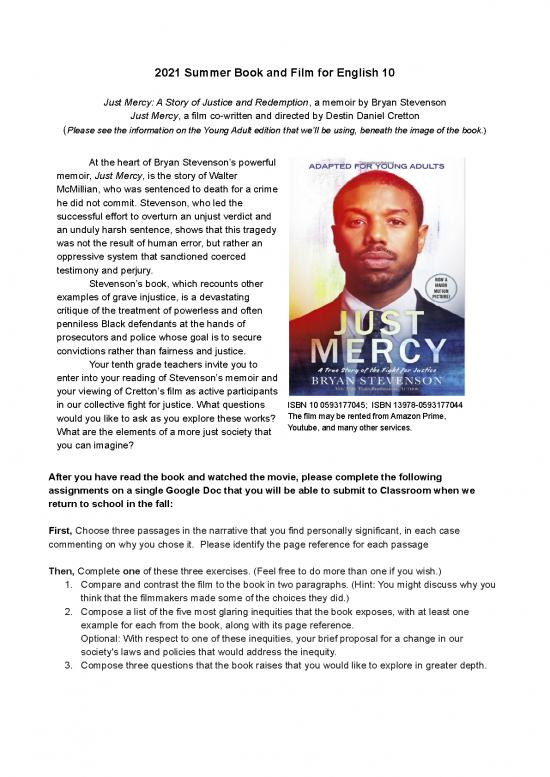 picture1_Just Mercy Pdf 152952 | Grade10englishsummerreading2021