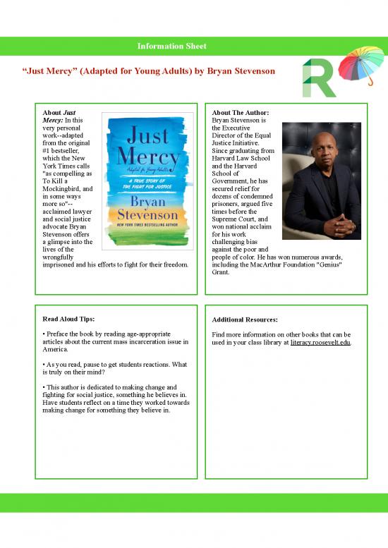 picture Social Justice Theory Pdf 152683 | Information Sheet Just Mercy Adapted For Young Adults