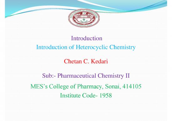 picture_Pharmaceutical Chemistry Pdf 152423 | Introduction Of Heterocyclic Chemistry