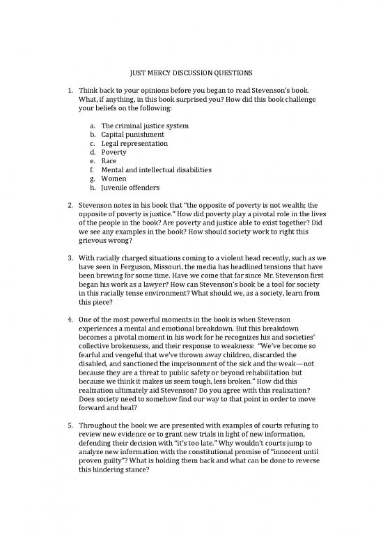 picture Just Mercy Pdf 153004 | Just Mercy Discussion Questions