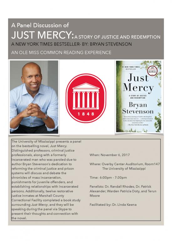 picture Just Mercy Pdf 152967 | Just Mercy Panel Flyer