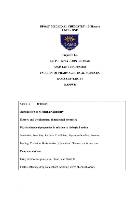 picture1_Pharmaceutical Chemistry Pdf 152501 | Lecture 1