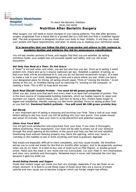 picture Diet After Bariatric Surgery Pdf 150929 | Nutrition After Returning Home