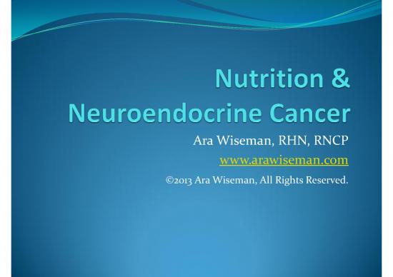 picture Carcinoid Diet Pdf 150753 | Nutrition Ara Wiseman Presentation