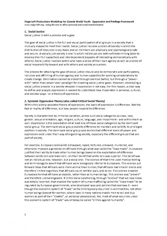 picture Social Justice Theory Pdf 152601 | Oppression And Privilege Framework