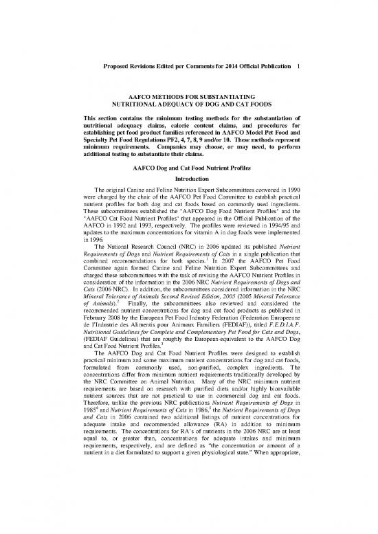 picture_Pet Food Report 2013 Midyear Proposed Revisions To Aafco Nutrient Profiles