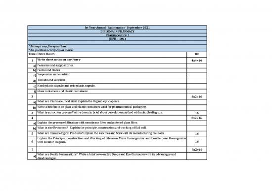 picture Pharmacy Pdf 152000 | Pharm 1st Year Annual Examinatio September 2021 1