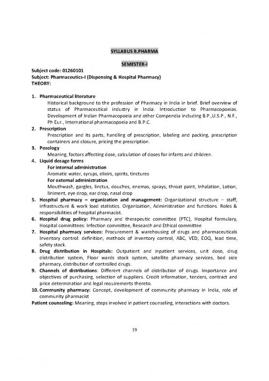picture Pharmacy Pdf 152138 | Syllabus B Pharmacy