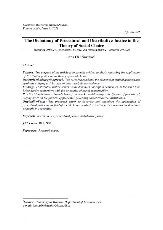 picture Justice Pdf 152737 | The Dichotomy Of Procedural And Distributive Justice In The Theory Of Social Choice