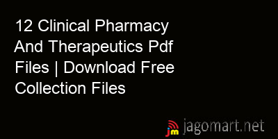 picture 12 Clinical Pharmacy And Therapeutics Pdf Files | Download Free Collection Files
