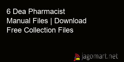 picture 6 Dea Pharmacist Manual Files | Download Free Collection Files